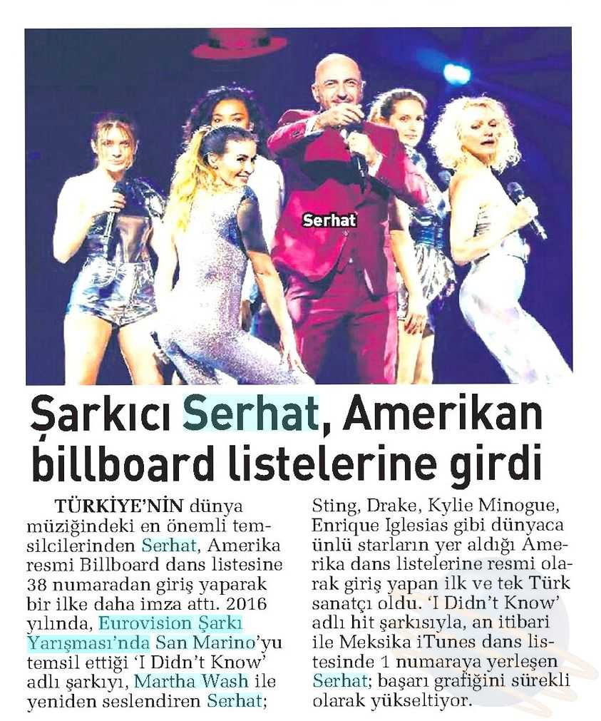 Şarkıcı Serhat, Amerikan Billboard Listelerine Girdi - 05.06.2018 - Sabah