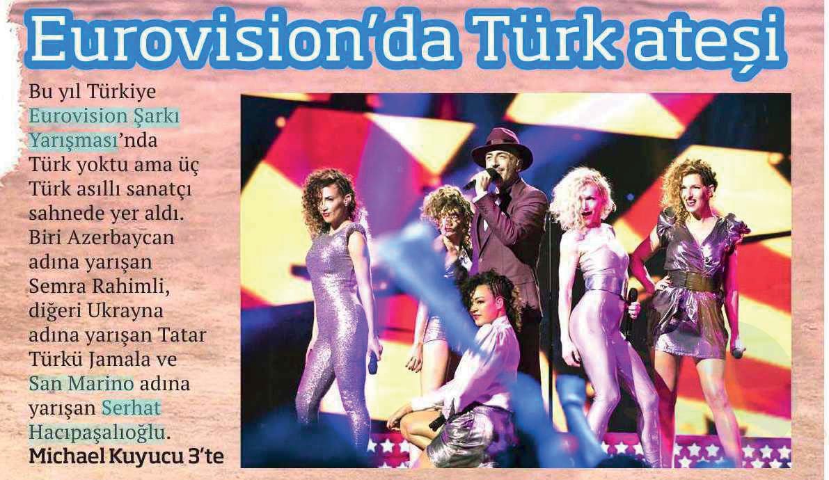 Eurovision'da Türk ateşi - 14.05.2016 - Yeni Yüzyıl