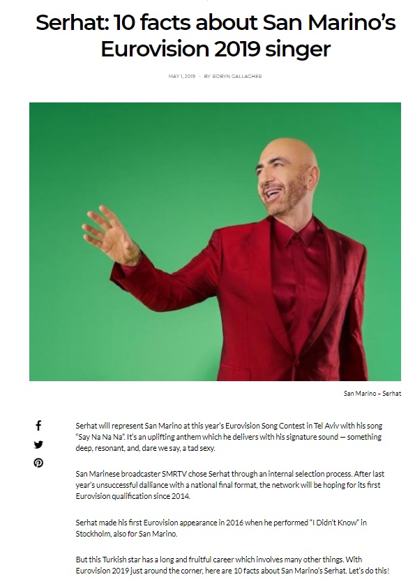 Serhat : 10 Facts about San Marino's Eurovision 2019 singer - 01.05.2019 - wiwiblogs.com